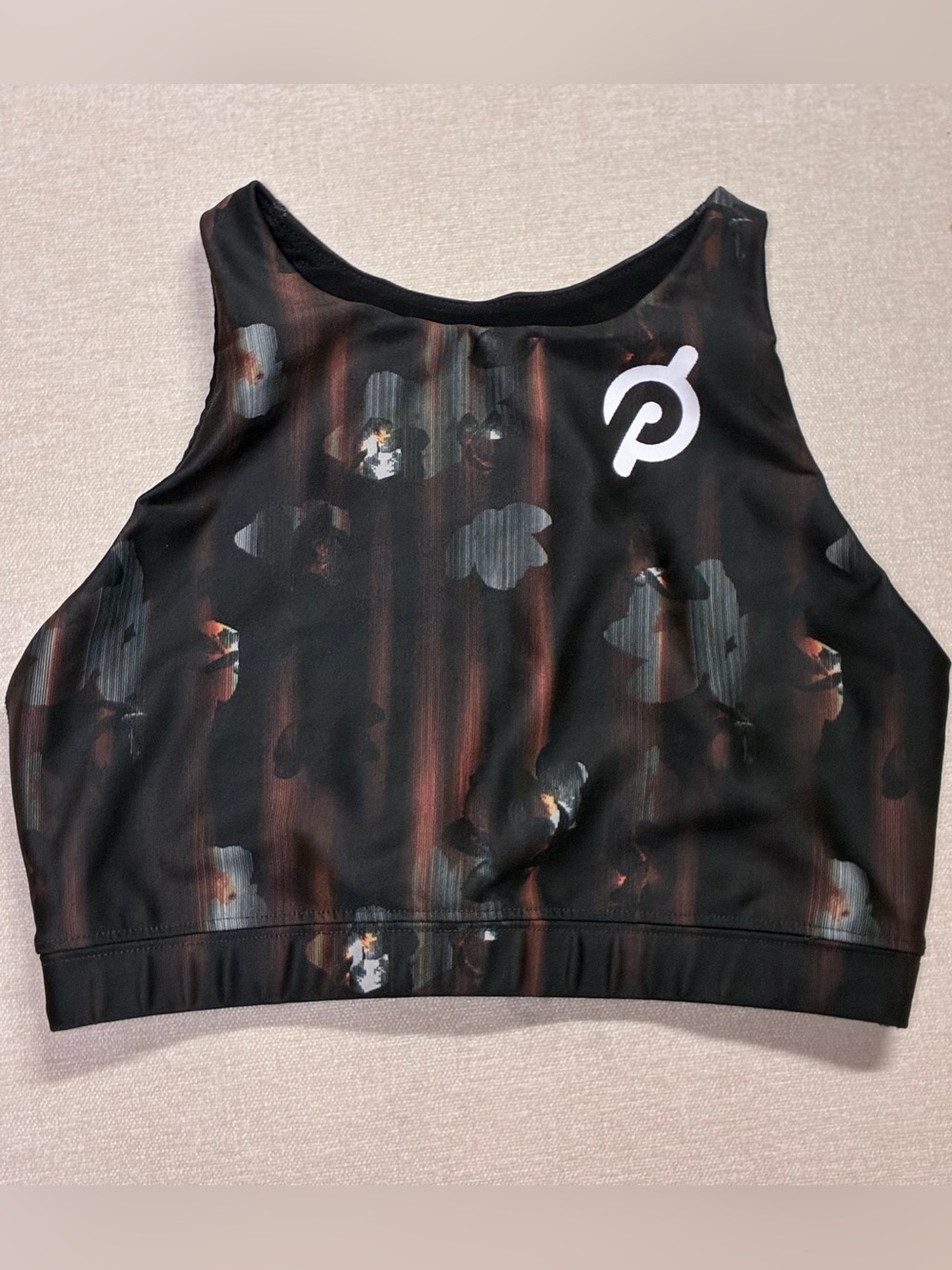 Peloton Show Up Black Floral Racerback Sports Bra Women’s Size Small